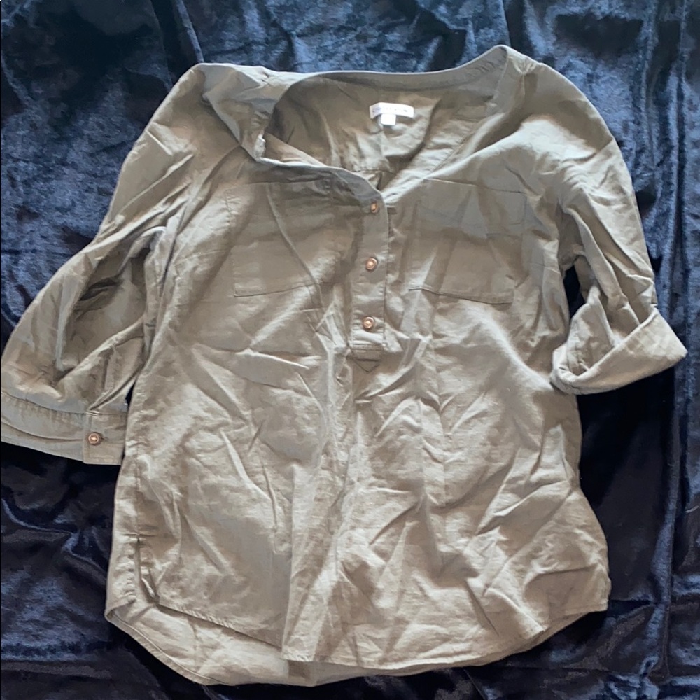 Croft&Barroe Olive Green Button-Up Shirt